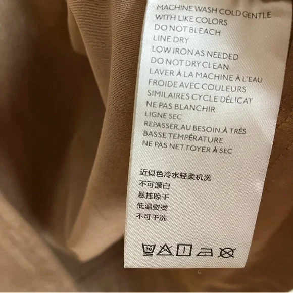 Free People Ari Faux Suede Shirt Jacket Size M Tan Rose Gold Buttons Boho Top - Picture 13 of 16